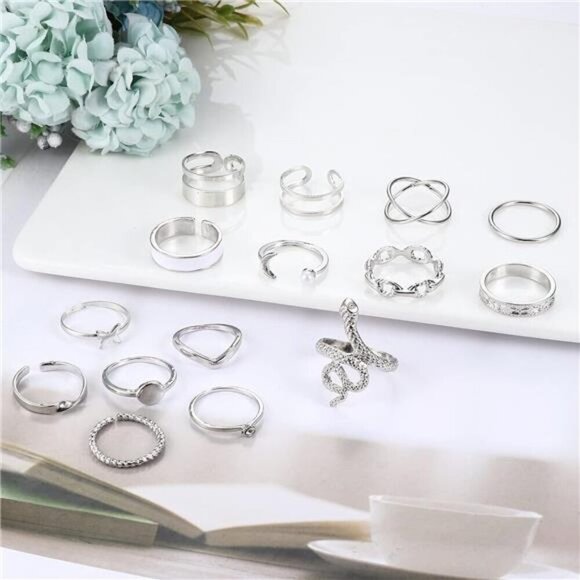 Silver Elegance Jewelry Set –Assorted Necklaces, Bracelets, and Rings Collection - Picture 5 of 6